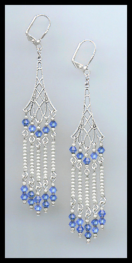 Swarovski Sapphire Blue Crystal Earrings