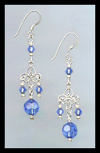 Sapphire Blue Filigree Earrings