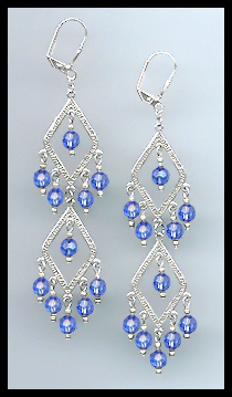 Swarovski Sapphire Blue Crystal Earrings