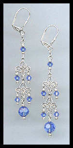 Sapphire Blue Crystal Earrings