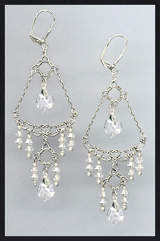 Swarovski Clear Crystal Heart Earrings