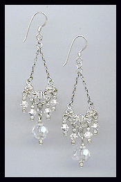 Vintage Style Clear Crystal Earrings