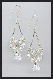 Clear Crystal Heart Earrings