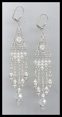Long Clear Crystal Earrings