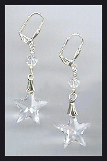 Swarovski Clear Crystal Star Earrings