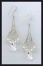 Clear Crystal Heart Earrings