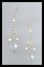 Clear Crystal Filigree Earrings
