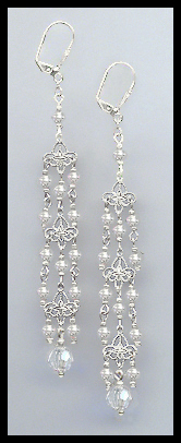 4" Clear Crystal Chandelier Earrings