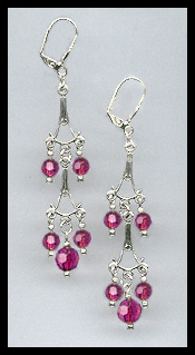 Fuchsia Pink Dangle Earrings
