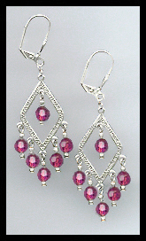 Fuchsia Pink Crystal Earrings