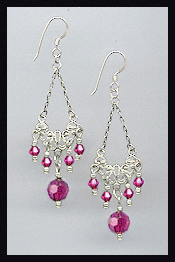 Vintage Fuchsia Pink Earrings