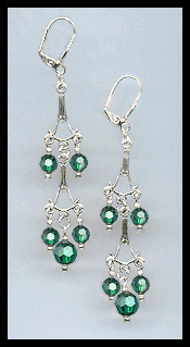 Emerald Green Dangle Earrings