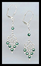 Emerald Green Dangle Earrings