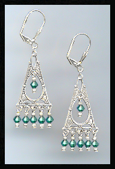 Emerald Deco Green Earrings
