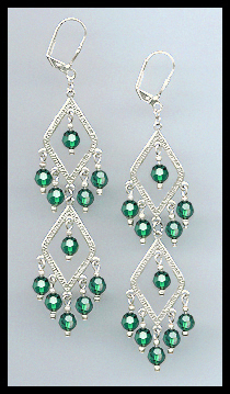 Swarovski Emerald Green Crystal Earrings