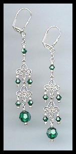 Emerald Green Crystal Earrings