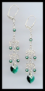 Emerald Green Crystal Earrings