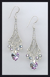 Aurora Purple Heart Earrings
