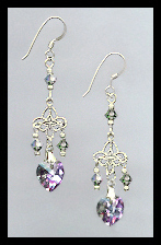 Tiny Aurora Purple Heart Earrings