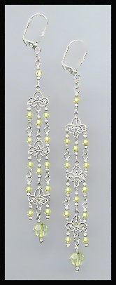 4" Jonquil Yellow Chandelier Earrings