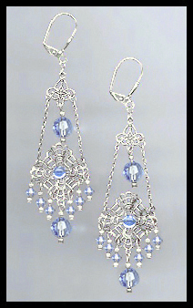 Swarovski Aquamarine Chandelier Earrings