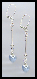 Swarovski Light Blue Crystal Heart Drop Earrings