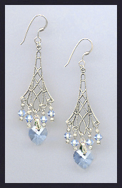 Light Blue Heart Earrings