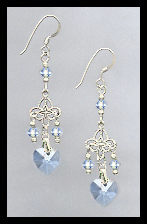 Tiny Light Blue Heart Earrings