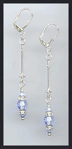 Aquamarine Crystal & Rondell Earrings