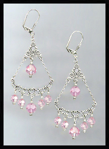 Light Pink Crystal Earrings