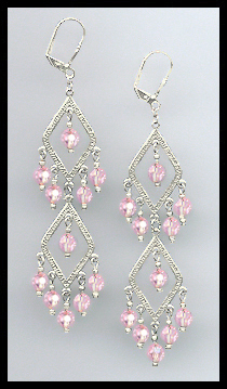 Swarovski Light Pink Crystal Earrings