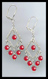 Cherry Red Crystal Earrings