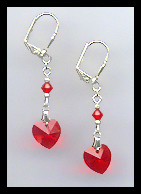 Aquamarine Crystal Heart Earrings