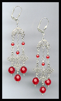 Cherry Red Chandelier Earrings