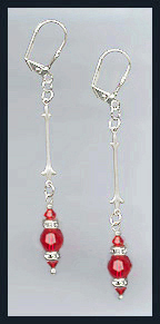 Cherry Red Crystal & Rondell Earrings