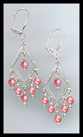Coral Sunset Crystal Earrings