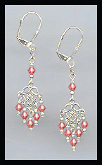 Coral Sunset Dangle Earrings