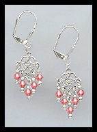 Tiny Coral Sunset Earrings