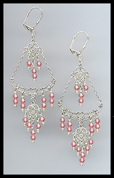 Coral Sunset Chandelier Earrings
