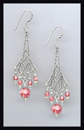 Coral Sunset Vintage Earrings