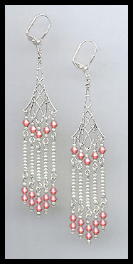 Swarovski Coral Sunset Crystal Earrings