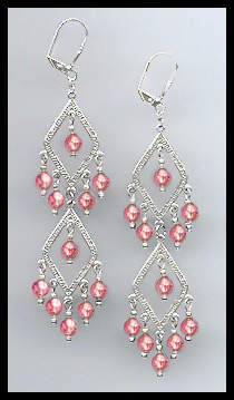 Swarovski Coral Sunset Crystal Earrings