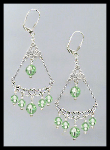 Peridot Green Crystal Earrings