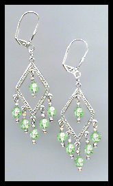 Peridot Green Crystal Earrings