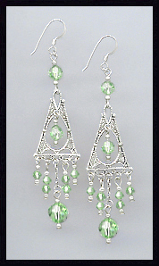 Deco Style Peridot Green Earrings