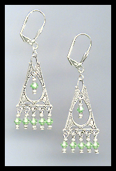 Deco Peridot Green Earrings