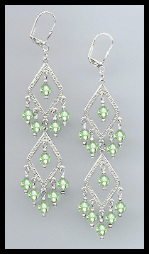 Swarovski Peridot Green Crystal Earrings