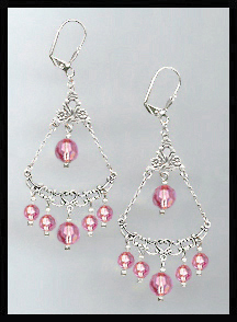 Rose Pink Crystal Earrings