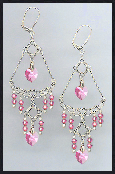 Swarovski Aquamarine Crystal Heart Earrings