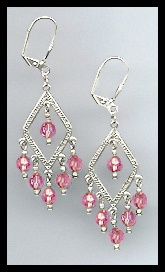 Rose Pink Crystal Earrings